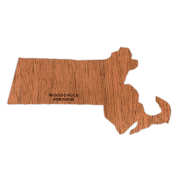 Massachusetts Wooden Sticker